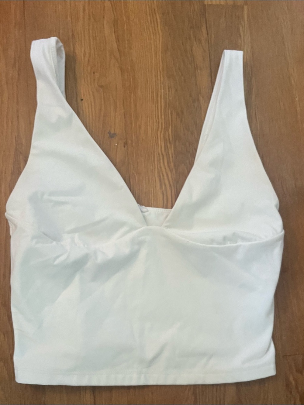 Garage White V-Neck Cropped Tank
